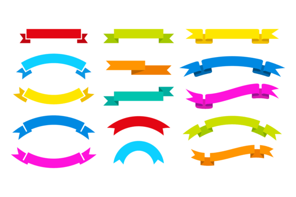 Color Ribbons Set: Styling Your Visuals with Decorative Flair