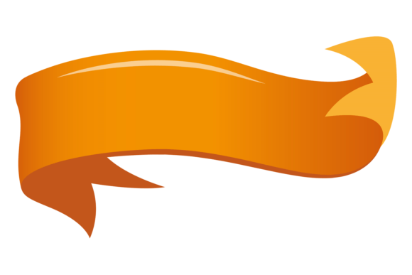 Decorative Ribbon Banner. Cartoon Yellow: A Playful Powerhouse