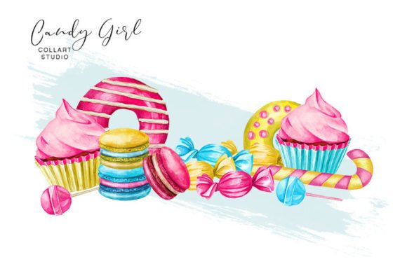 Designing with Sweetness: Candies Scene Clipart