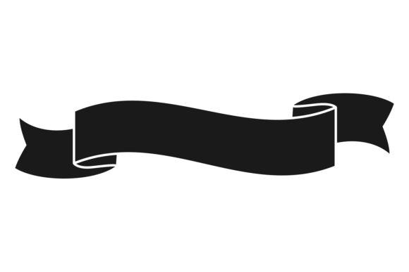 Elegant Design with Decorative Ribbon Scroll. Black Empty Ba