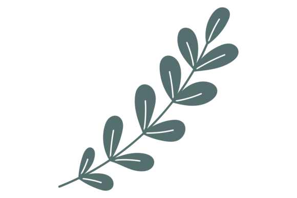 Elevate Your Designs with Decorative Leaves Branch. Floral Print S