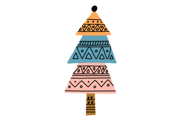 Fir Tree with Decorative Ethnic Pattern: A Font with Deep Roots