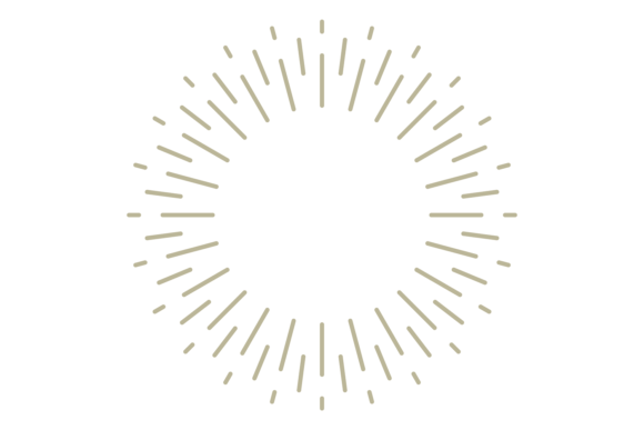 Golden Radial Frame: Decorative Line Ray for Design Impact