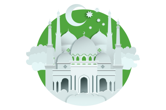 Mosque Paper Cut: Decorative Islamic Ram for Elegant Designs