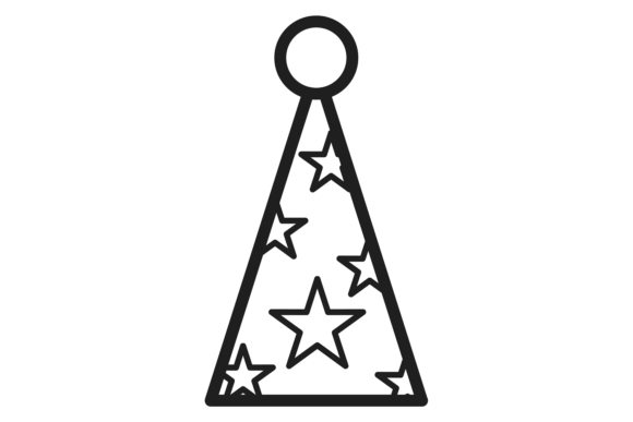Party Hat Icon: Cute Paper Decorative Cap for Designers