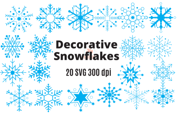 Sparkle Your Season: The Decorative Snowflakes SVG Clipart Set