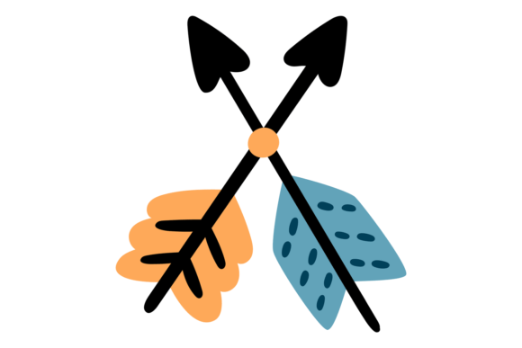 Unleashing Character: Crossed Arrows. Hand Drawn Decorative Pr