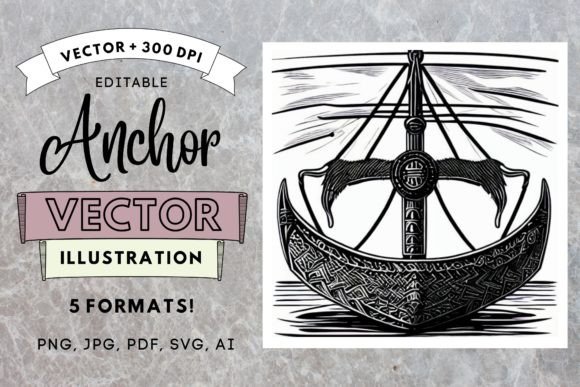 Viking Decorative Anchor Illustration AI: A Bold Asset for Modern Brands